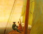 卡斯帕尔大卫弗里德里希 - On board a Sailing Ship